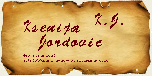 Ksenija Jordović vizit kartica
